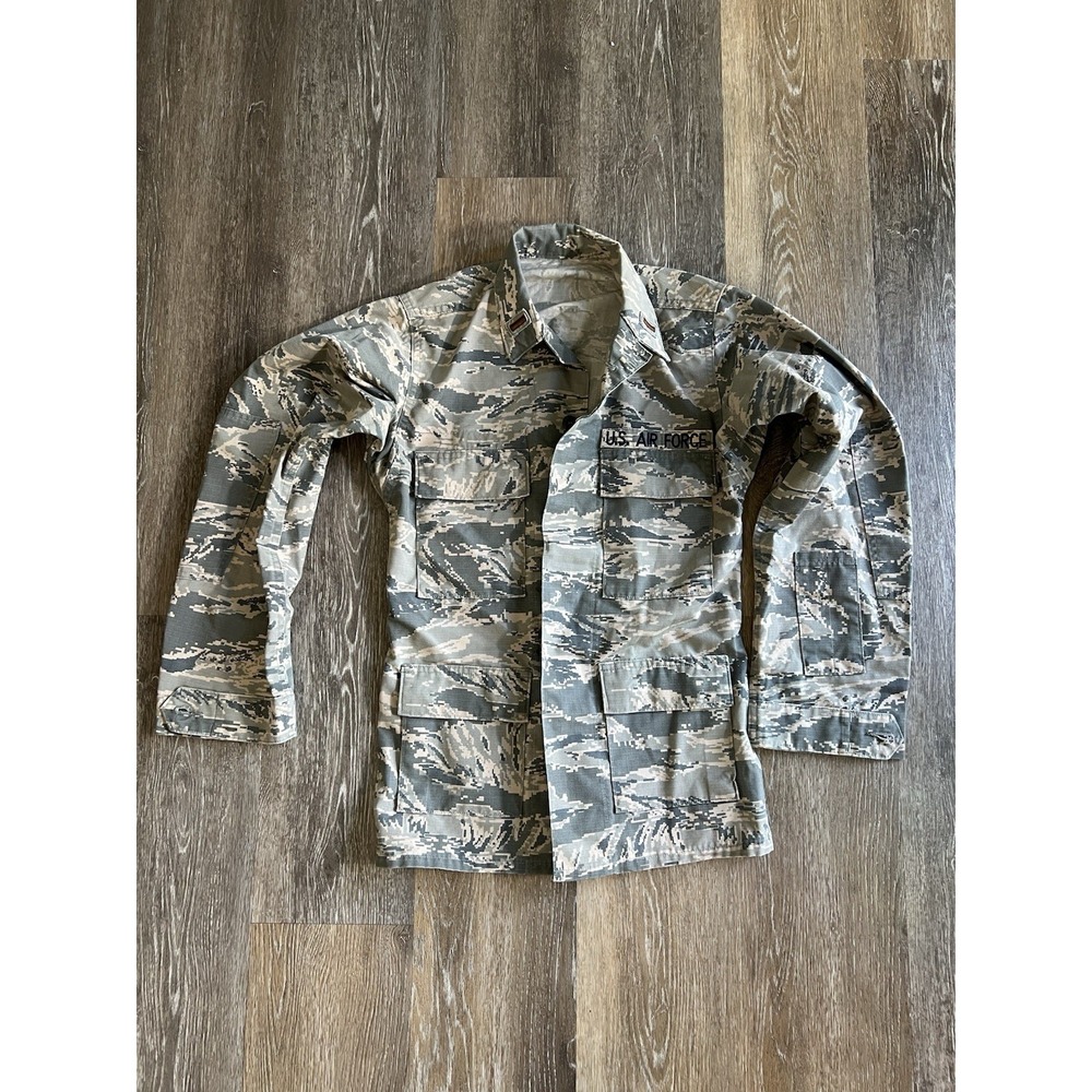 U.S. Air Force Airman Battle Uniform Coat Digital Tiger Stripe Pattern Sz‎ Small